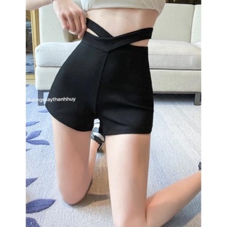 Quần đùi dance cạp cách điệu, quần short cạp chéo tôn eo GenZ Style