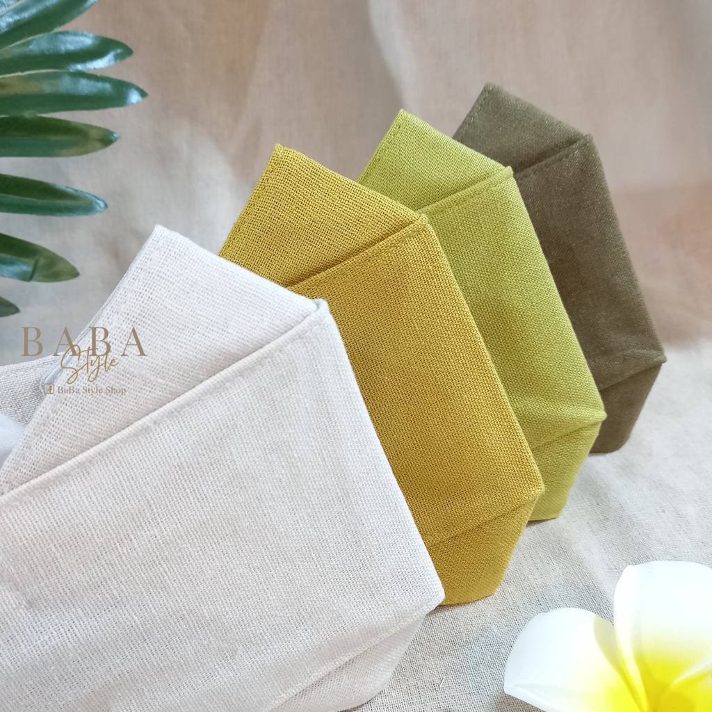 ComBo 4 Khẩu Trang 3D Vải Linen 3 Lớp 3D có Nút Chặn Khẩu Trang Thời Trang Khẩu Trang Nam Nữ Tặng Kèm Dây Chống Đau Tai