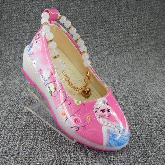 giày công chúa elsa bé gái size 21-30 đèn led nâng gót
