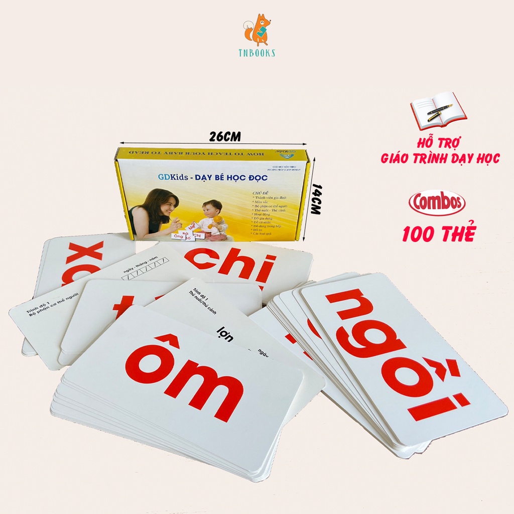 GDkids Dạy Trẻ Học Đọc Flashcard Chuẩn Theo Phương Pháp Glenn Doman (Hộp 100 Thẻ)