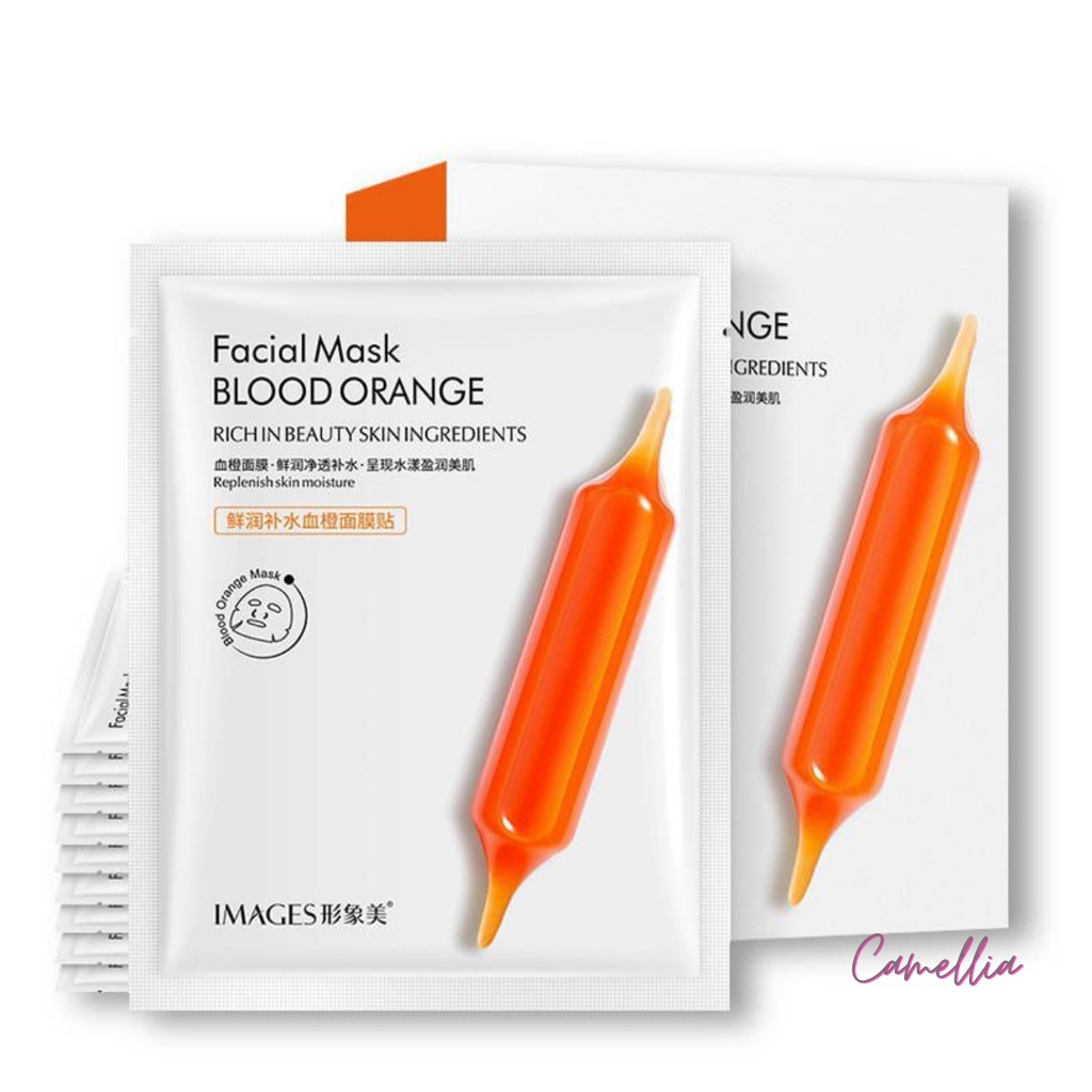 Combo 10 mặt nạ dưỡng da trắng hồng Images chiết xuất cam đỏ - Facial mask blood orange Images