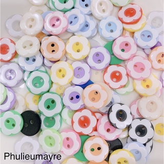 Gói 100 nút ( cúc) áo nhựa 2 lỗ hình hoa