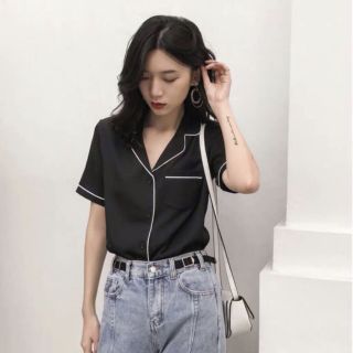 Áo Sơ mi cổ vest phối viền cực xinh