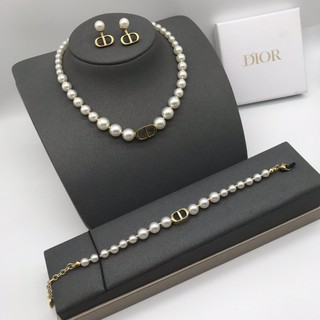 Trang sức Dior bạc s925 ngọc trai giả thời trang nữ