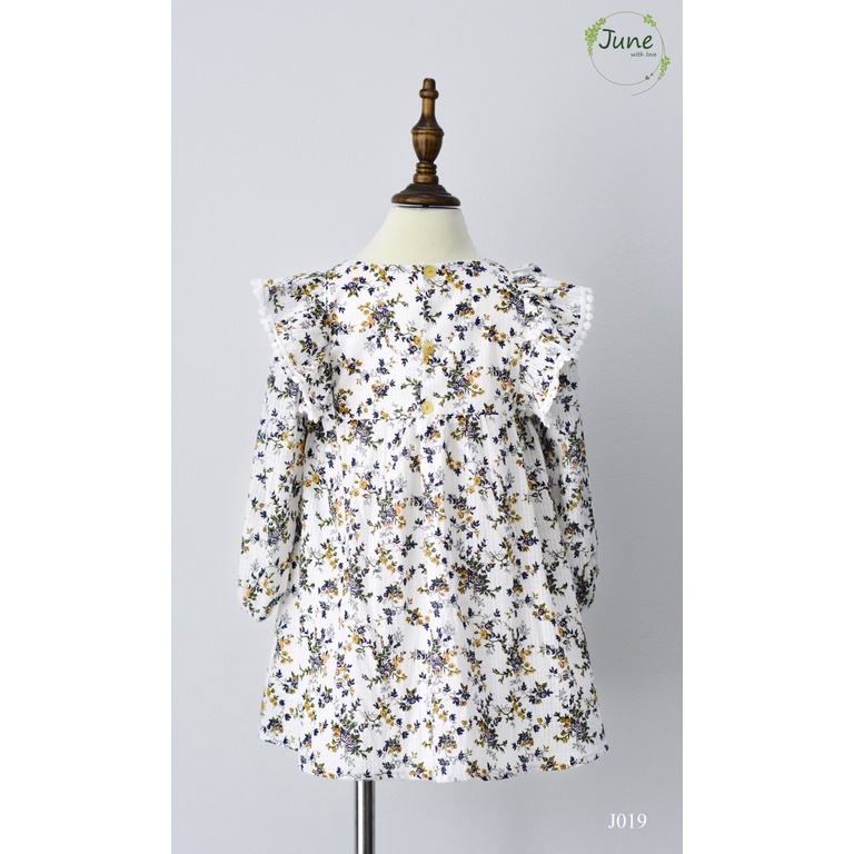 Váy tay dài cho bé, đầm hoa June With Love từ 2 đến 4 tuổi