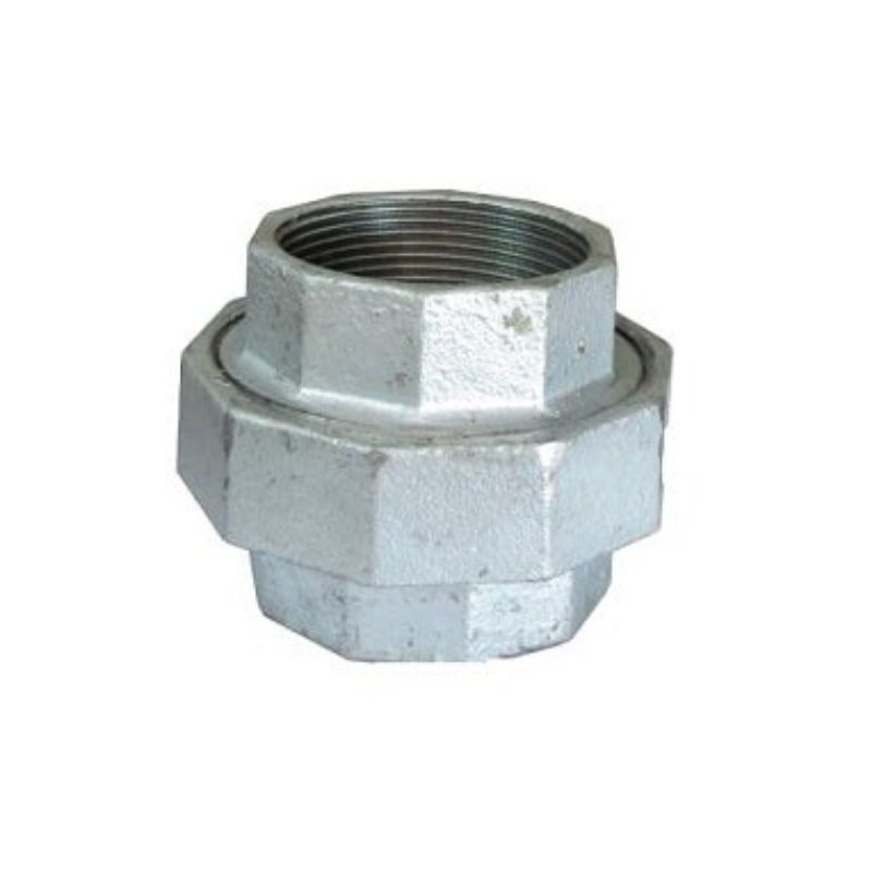 Rắc co thép mạ kẽm, rắc nối 2 đầu ren DN20, 25mm, 32mm, phụ kiện ống kẽm dùng cho ống nước, khí, gas...có gioăng cao su