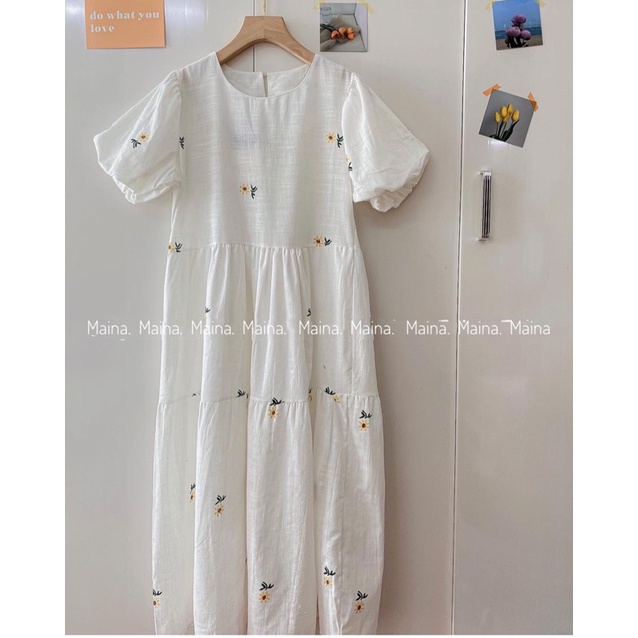 Váy babydoll hoa nhí chất mịn mát