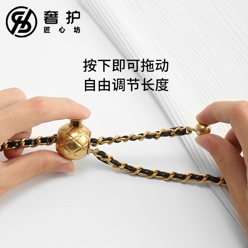 Phụ Kiện Dây Đeo Túi Xách / Ví Đựng Thẻ Chanel leboy Cỡ Nhỏ Phối Dây Xích Đeo Chéo Màu Vàng