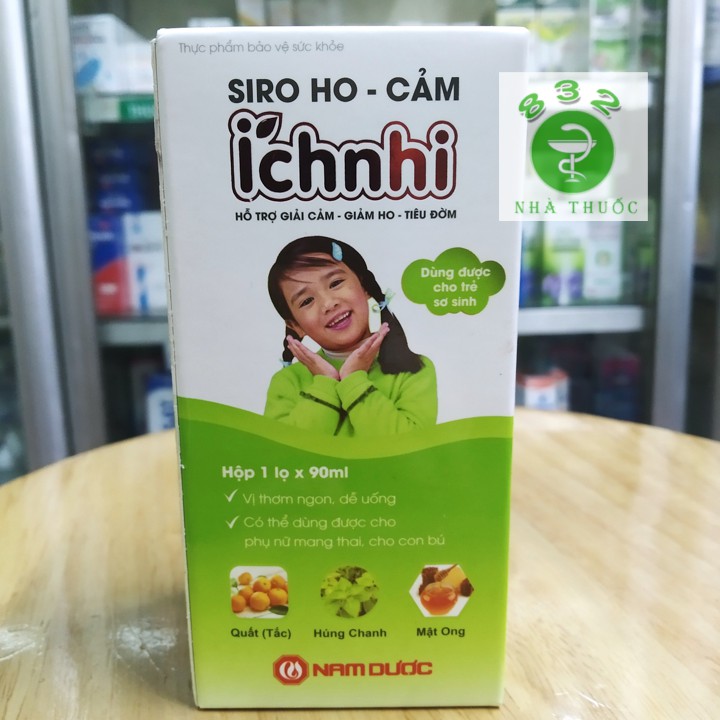 Siro Ho Cảm Ích Nhi sơ sinh chai 90ml hỗ trợ giảm ho, tiêu đờm, giảm nghẹt mũi ở trẻ