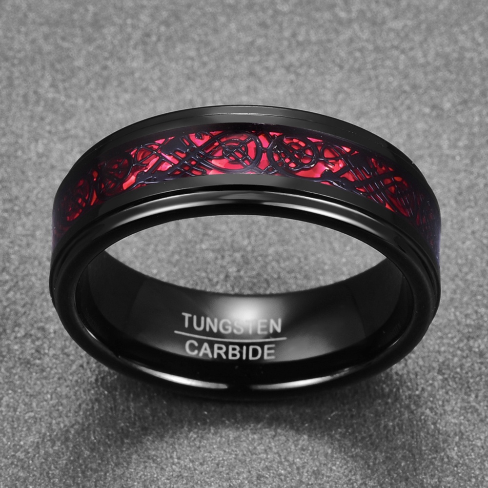 Nhẫn Đeo Tay Khắc Chữ BONLAVIE to My Soul Mate 5-14 Bằng Vonfram Cacbua Màu Đen / Xanh Lá / Đỏ Thoải Mái