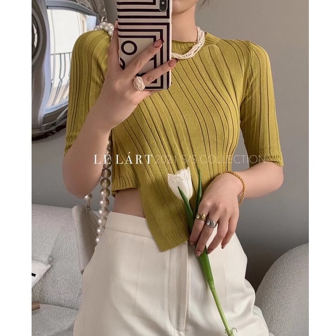 Áo Dệt Kim Tay Ngắn Cổ Tròn Dáng Ôm Phong Cách Thời Trang Hàn Quốc Cho Nữ | BigBuy360 - bigbuy360.vn