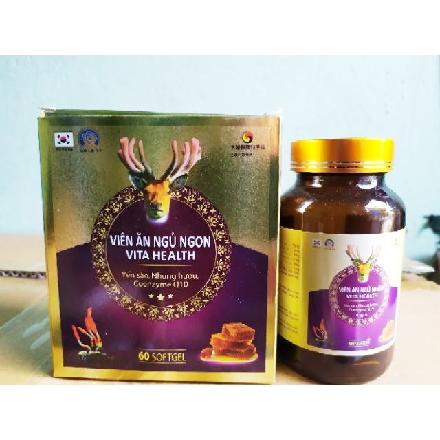 VIÊN ĂN NGỦ NGON VITA HEALTH - GIÚP TĂNG CƯỜNG SỨC KHỎE, ĂN NGON MIỆNG, NGỦ SÂU GIẤC – LỌ 60 VIÊN | Thế Giới Skin Care