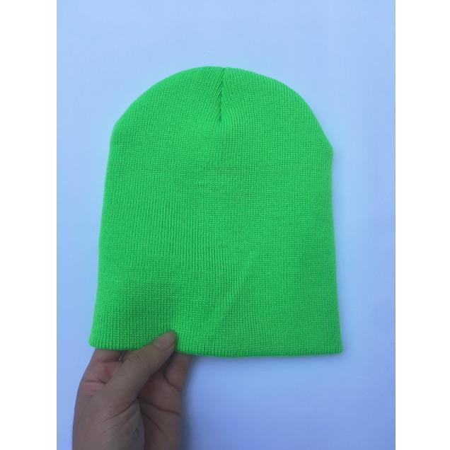Mũ Len Beanie Trơn Dáng Ngắn 21cm-.