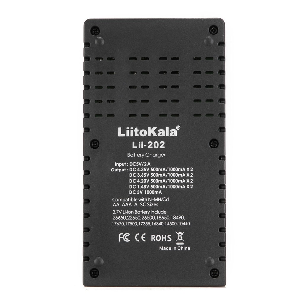 Bộ sạc pin usb 2 ô LiitoKala Lii-202 cho Ni-MH Li-ion LiFePO4