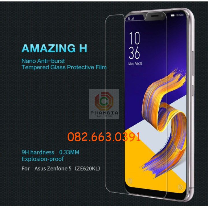 Dán cường lực Asus Zenphone 5 2018 ZE620KL trong suốt nano dẻo siêu bền