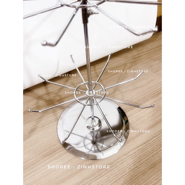 Kệ treo phụ kiện inox xoay 3 tầng