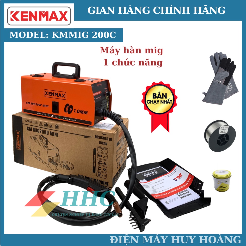 Máy hàn mig 1 chức năng Kenmax 200C- Tặng cuộn dây hàn mig không dùng khí