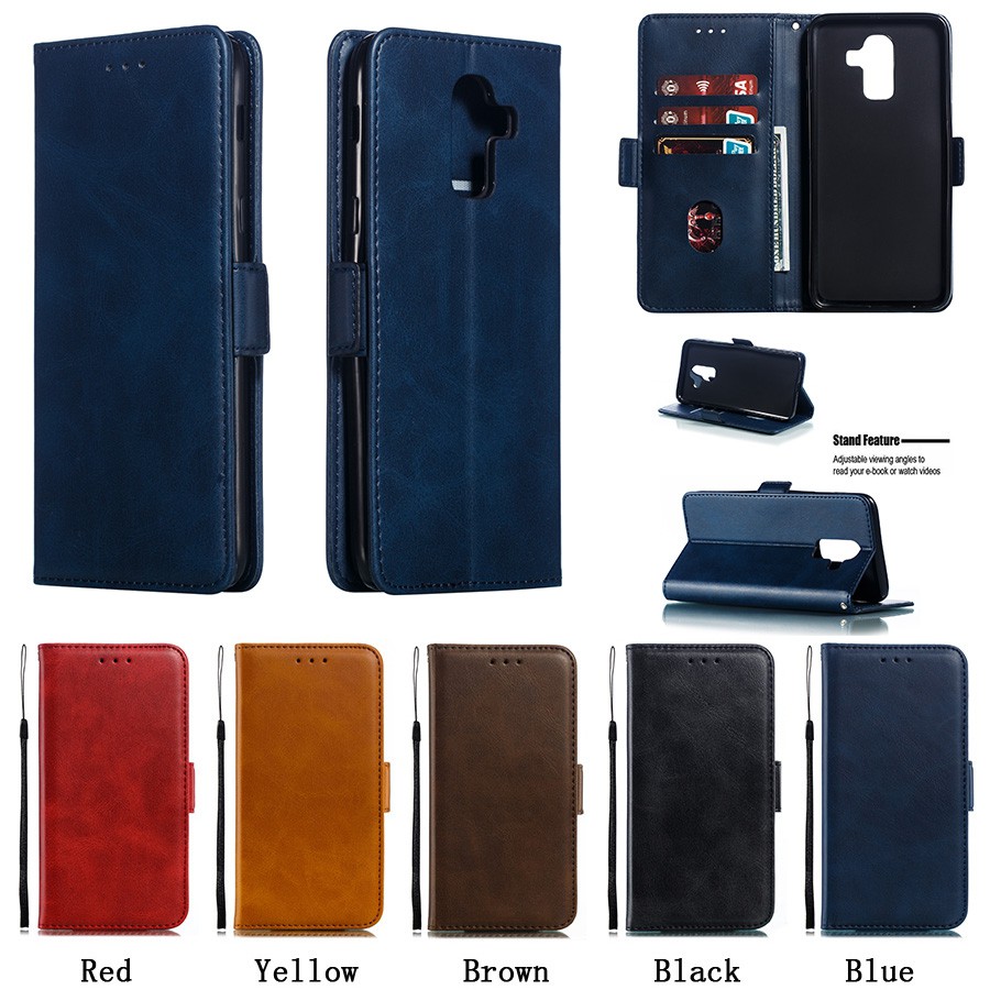 Bao da điện thoại màu trơn cho dòng Samsung J8 (2018) | BigBuy360 - bigbuy360.vn