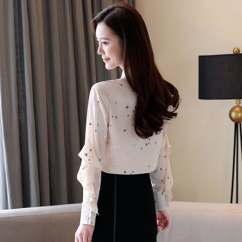 Áo Sơmi Dài Tay Bằng Vải Chiffon Cho Nữ