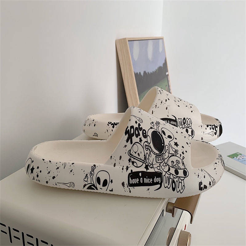 Dép lông,dép bánh mì Dép xăng đan Dép Đi Trong Nhà Họa Tiết Graffiti Phong Cách Hiphop Cá Tính