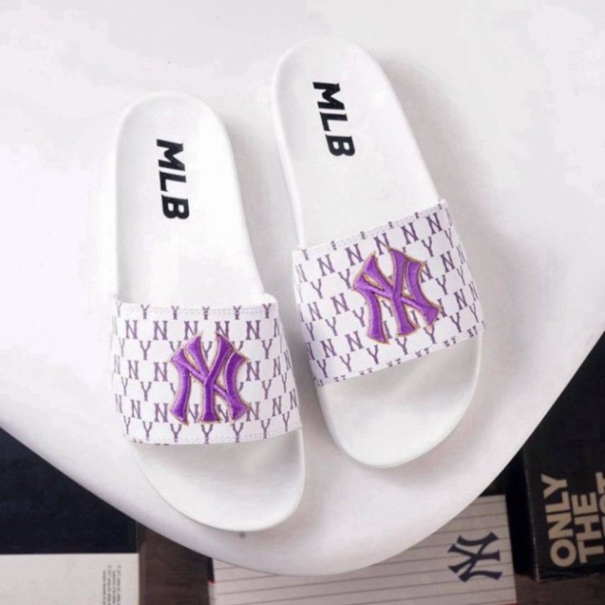 Dép quai ngang nữ MLB NY Monogram mang êm chân, đế bền, chống thấm nước, chống trơn trượt,  BGHouse