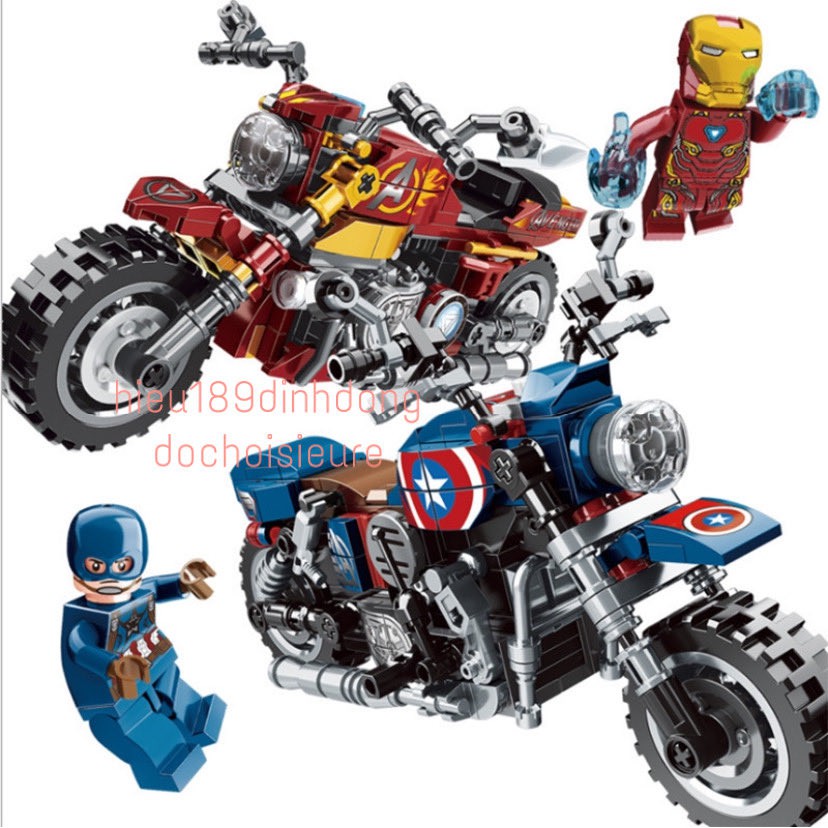 Lắp ráp xếp hình non Lego siêu anh hùng 2015 2032 : Xe máy của đội trưởng captain iron man
