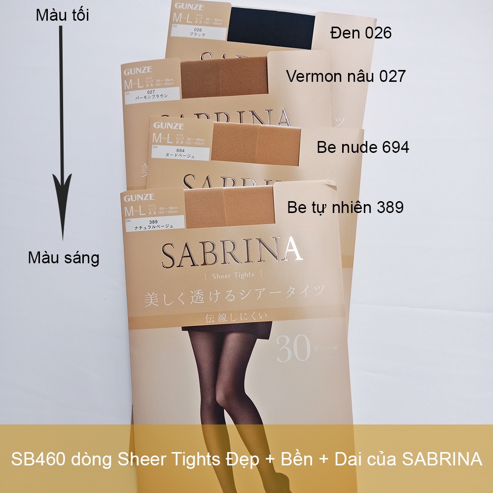 Quần tất Nhật SABRINA 30D Sheer Tights chính hãng Gunze