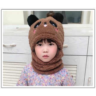Mũ kèm khăn trẻ em hình gấu - Mũ trẻ em
