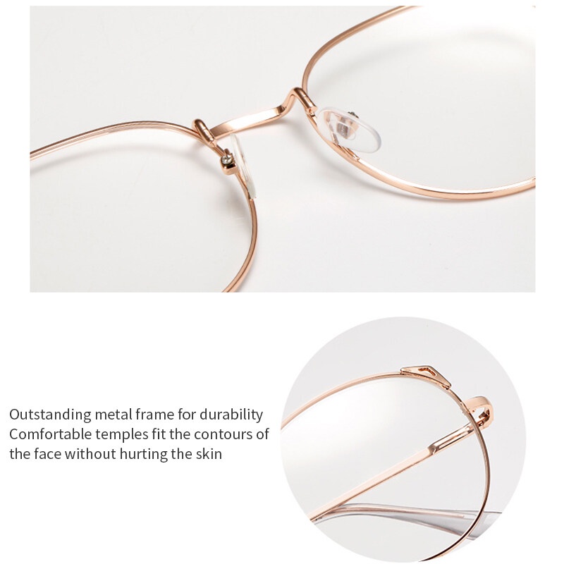 Mắt Kính Gọng Tròn Kim Loại Thời Trang Hàn Quốc Dành Cho Nam Nữ