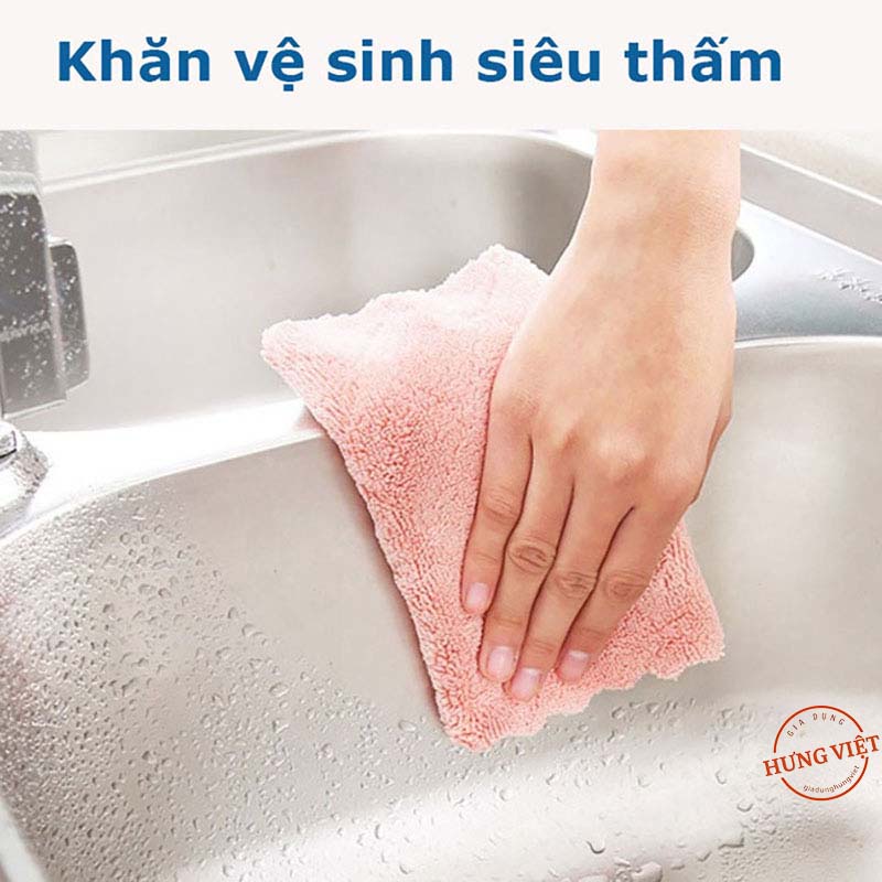 Khăn lau bếp siêu thấm, đa năng (lau bếp, bát đĩa, bàn ghế) kháng khuẩn [KHĂN 2 MẶT]