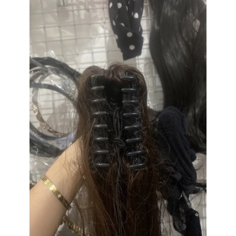 Tóc giả ngoặm thẳng dài 60cm 🥰 freeship 50k🥰 Ngoặm to thẳng cao cấp chịu nhiệt- hình thật