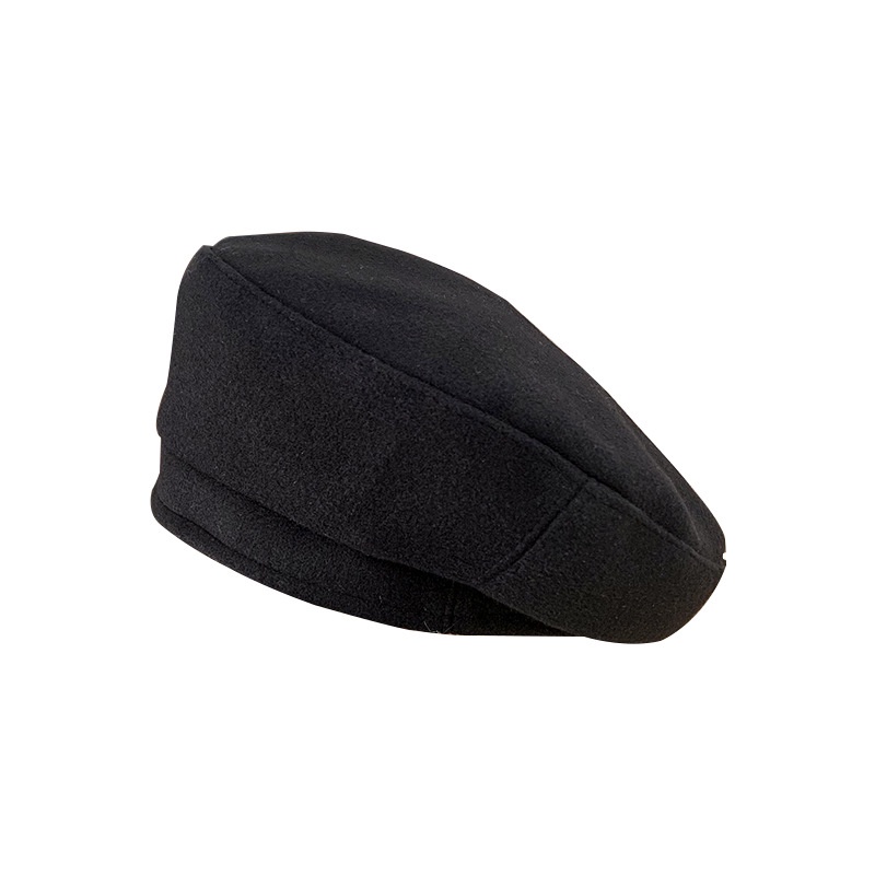 Mũ beret Len Màu Đen In Hoạ Tiết Xinh Xắn Phong Cách Thời Trang Hàn Quốc Cho Nữ