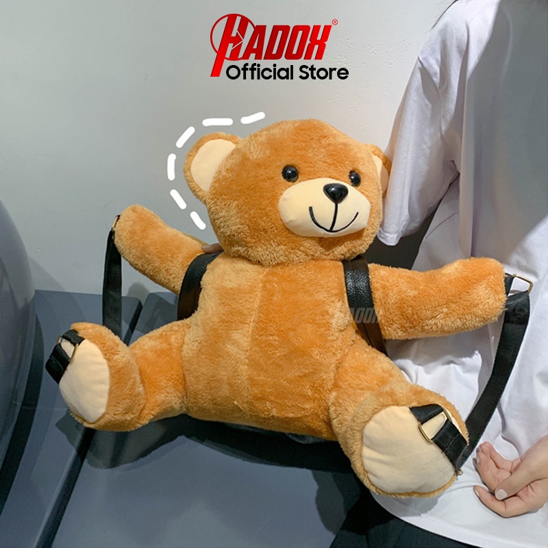 Balo gấu bông HADOX thời trang cute cho nam, nữ chất liệu da cao cấp, balo con gấu unisex giá rẻ HD127