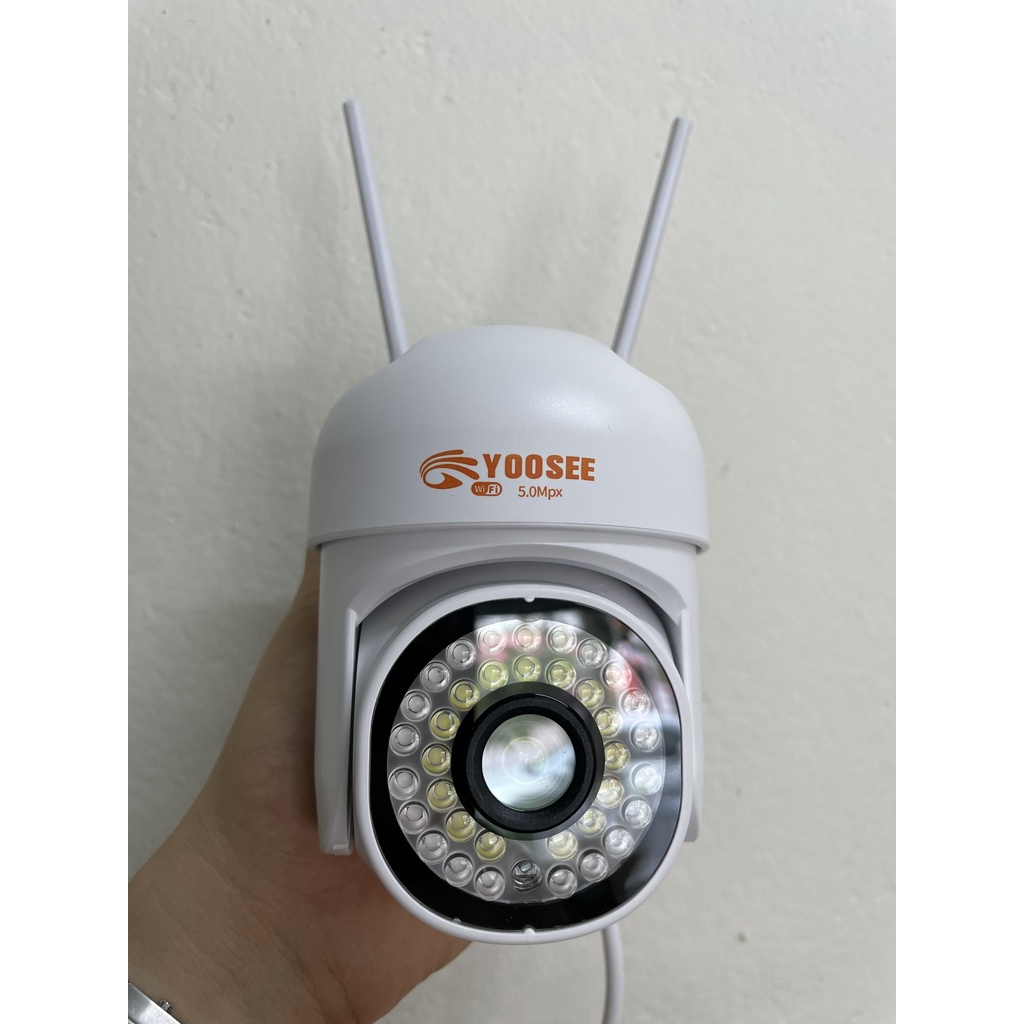 Camera Wifi IP Yoosee 5.0Mpx FULL HD siêu nét 2 râu 36 led Chuyên dụng ngoài trời xoay 360 đàm thoại 2 chiều BH 2 năm