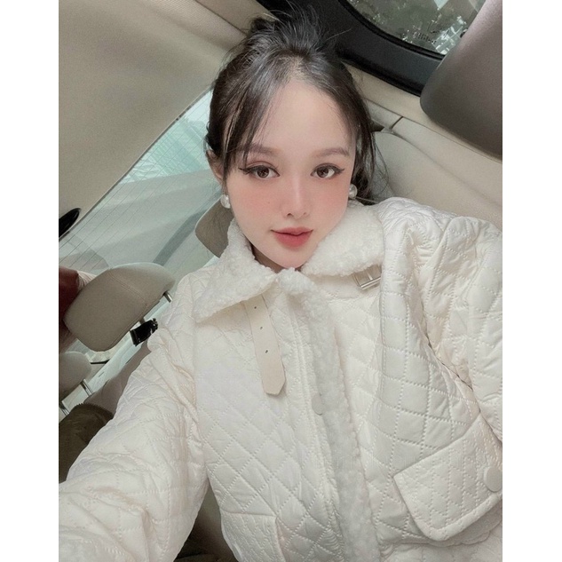 (sẵn) áo khoác phao trám trắng kem túi ngực hàng qccc (video ảnh thật) | BigBuy360 - bigbuy360.vn