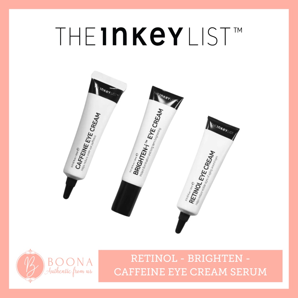 [ The INKEY List ] Kem mắt Retinol - Brighten - Caffeine Eye Cream Serum 15ml