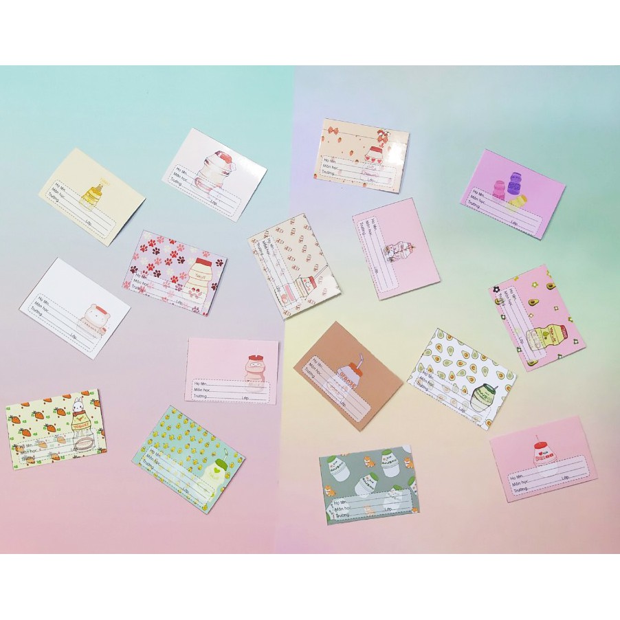 nhãn vở yakult NV30 hoạt hình set 16 chiếc có keo dán sẵn