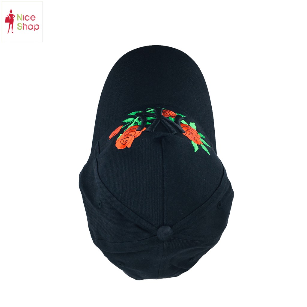 Nón kết nam nữ phối thêu bông hồng NY kết hợp hoa hồng - TT0325