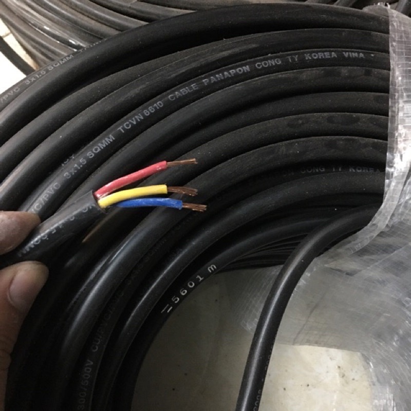 1 Mét Dây Điện 3 pha Lõi Đồng 1,5 và 2,5