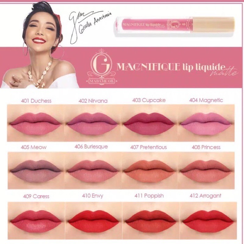 (hàng Mới Về) Son Kem Lì Madame Gie Magnifique Màu Sắc Thời Trang Mờ / Matte