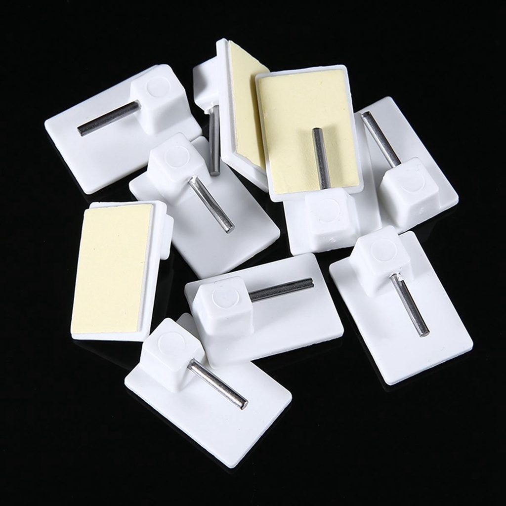 Móc Treo Rèm Cửa Bằng PVC Tự Dính Hình Chữ Nhật Cho Nhà Bếp Nhà Tắm Giá Đỡ