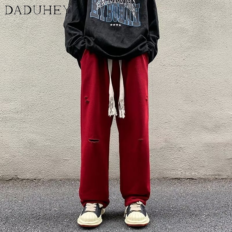 DaDuHey Men's American Style Loose Casual Pants Autumn Vibe Fashion Brand Functional Overalls
