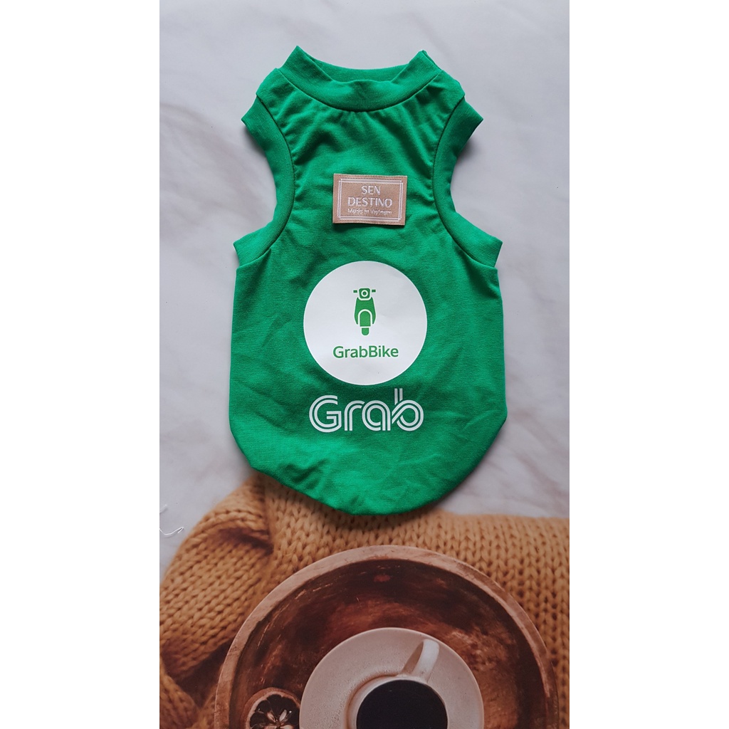 Áo chó mèo Hottrend, áo Grab chó mèo