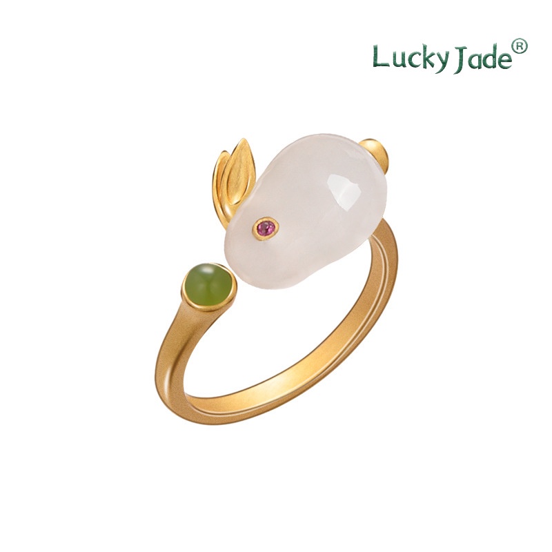 Nhẫn Mạ Bạc 925 18K Đính Đá Ngọc Bích Thời Trang Cho Nữ