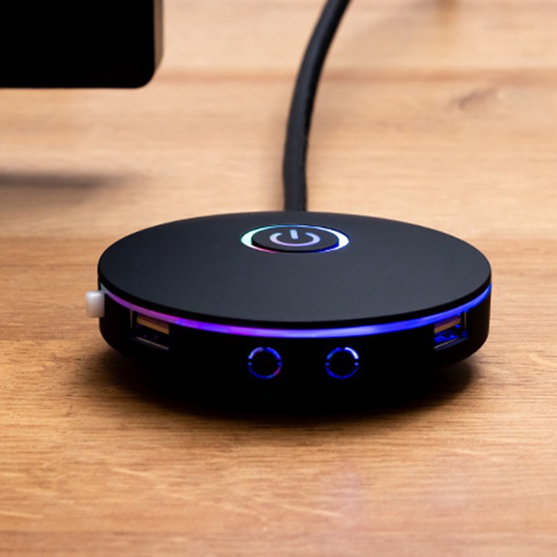 Công tắc máy tính Hiệu ứng ánh sáng RGB Nút chuyển đổi nguồn máy chủ bên ngoài ,) Thích hợp cho quán cà phê Internet ,Homes,Văn phòng ( Đen