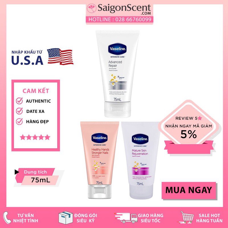 Kem dưỡng tay Vaseline Intensive Care ( 75mL )