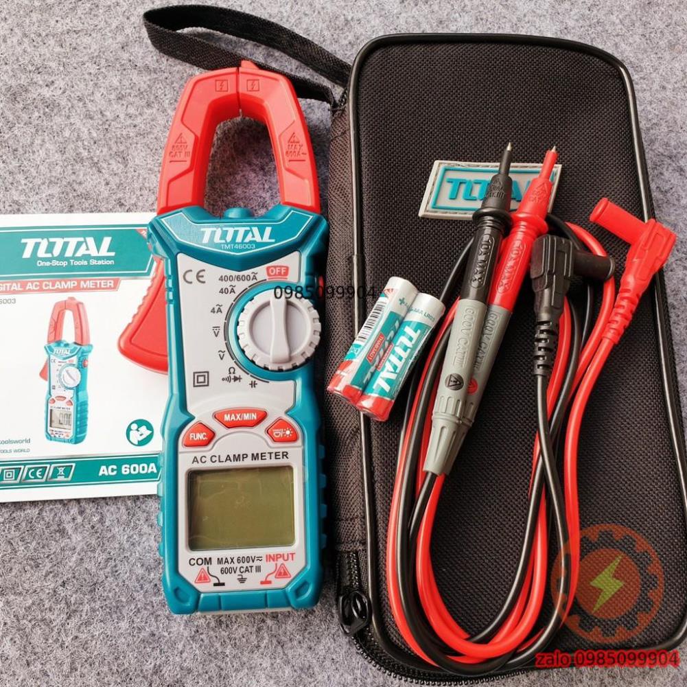 Ampe kẹp kìm cao cấp Total TMT46003 Đồng hồ kẹp đo dòng vạn năng Điện trở - dụng cụ đo lường AC