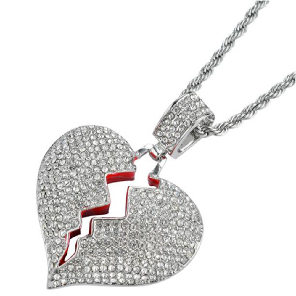 Personality Broken Heart New Men And Women Couples Pendant, Hip Hop Necklace, Alloy Model