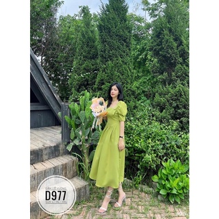 Bigsize Đầm cổ vuông D977