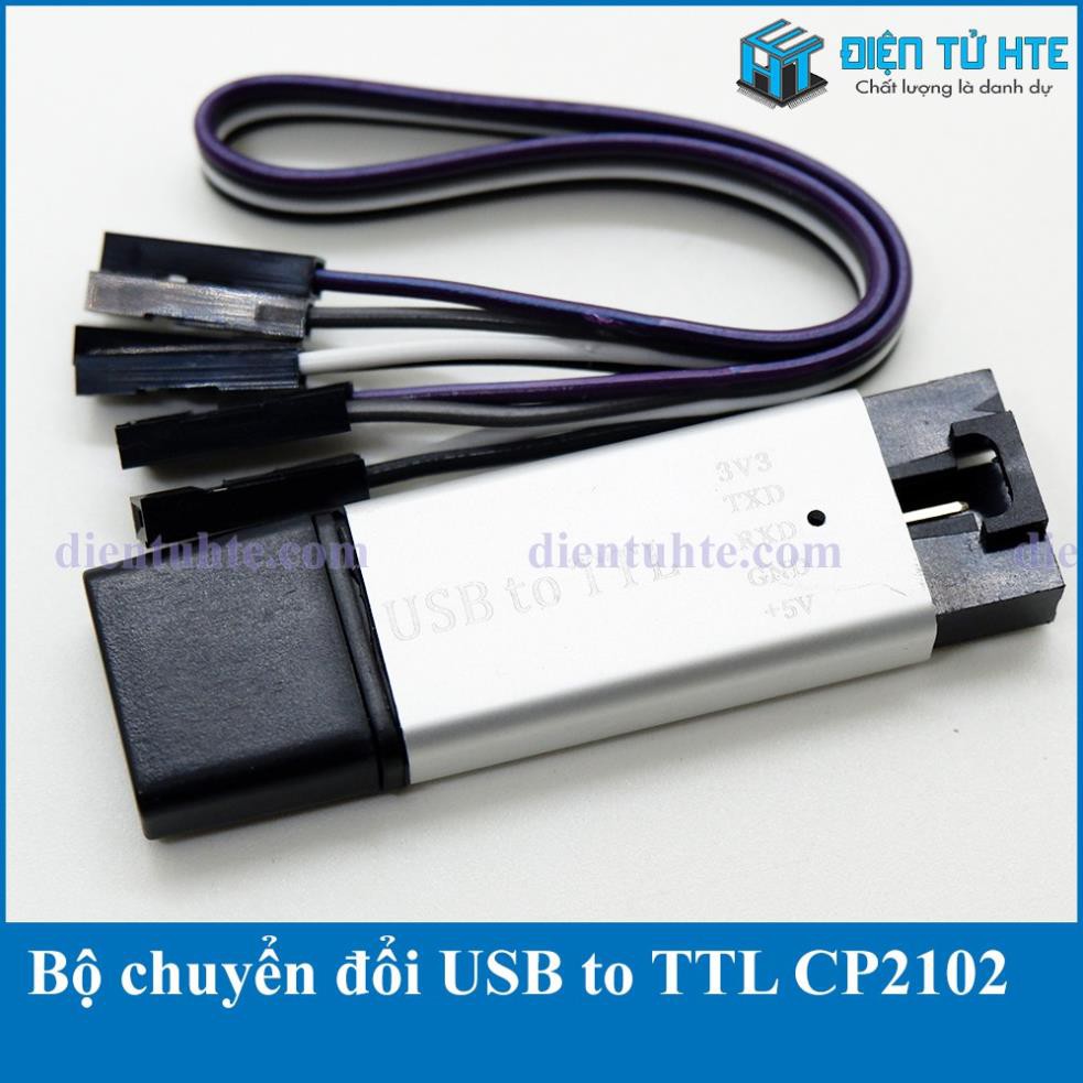 Bộ chuyển đổi USB sang TTL CP2102 vỏ nhôm [HTE Quy Nhơn CN2]